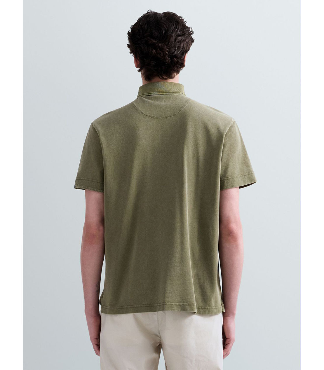 マーブルダイコットンピケポロシャツ 詳細画像 マッドグリーン 3